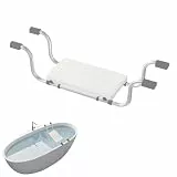 UISEBRT Badewannensitz Senioren Ausziehbare 72-82cm rutschfest Badewannenbretter, 150 KG Tragkraft Generisch Wannensitz für Schwangere, ältere Menschen, Aluminium