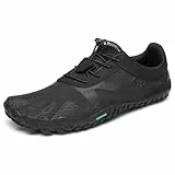 SAGUARO Barfußschuhe Herren Fitnessschuhe Damen Barfussschuhe Schnell Trocknend Traillaufschuhe Badeschuhe rutschfest Unisex Sommer Outdoor Kletterschuhe ReineSchwarz 44 EU