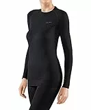 FALKE Damen Baselayer-Shirt Maximum Warm Round Neck W L/s Sh Funktionsmaterial schnelltrocknend 1 Stück, Schwarz Black 3000, M