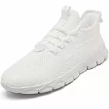 FZJIALI Sneakers Herren Weiß Sommer Schuhe Laufschuhe Sportschuhe Turnschuhe StraßEnlaufschuhe Hallenschuhe Jogging Fitness Gym Weiss 46