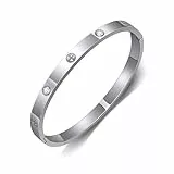 GILIEYER Edelstahl Armband - Klee, Liebe und Freundschaft, Cubic Zirkonia Kreuz, Fashion Mode (19, Kreuz-Silber)