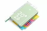 weekview compact note – der clevere Wochenplaner! Personal Organizer mit großem Notizteil A6+ Leseband, Sticker & Tafelkalender (Classic, Green 2026)