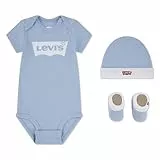 Levi's Kids Klassische Fledermausmütze für Jungen, Bodysuit, Stiefelette, 3-teiliges Baby- und Kleinkinder-Baby-Set