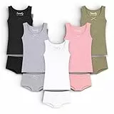 SAMILY Mädchen Unterhosen Unterhemd Set 10er Pack Unterwäsche Baumwolle 98 104