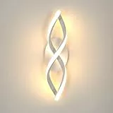 Comely LED Wandlampe, LED Wandleuchten Innen 16W 1800LM, Moderne Kurvendesign Dekorativ Wandleuchte für Schlafzimmer Wohnzimmer Korridor, Warmes Licht 3000K, Weiß
