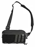TACTICAL_GEEK Cache L3C EDC Sling Bag Chest Crossbody Bag, 1000D OXFORD CLOTH Umhängetasche, Bauchtasche Schultertasche Brusttasche mit Verstellbarer Schultergurt für Reise Schule Wandern, Schwarz