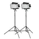 Walimex Pro 500 On Location Lightning Set (2x dimmbare LED-Flächenleuchte, 2x WT-806 Lampenstativen inkl. Transporttasche)