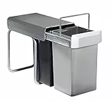 Wesco 12871 Double-Boy Einbaueimer 2 x 15 Liter Anthrazit-grau