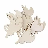 WINOMO 10pcs Holz Halloween dekoration Fliegen Geist Muster Anhänger