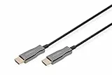 DIGITUS Glasfaser HDMI-Kabel – 20m – UHD 4k 60Hz 1080p 120 Hz – HDMI 2.0 – 18 Gbps – ARC, HDR, HDCP 2.2, CEC – AOC Hybrid-Kabel – vergoldete Kontakte – Schwarz