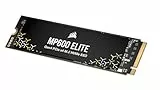 CORSAIR MP600 ELITE 1TB M.2 PCIe Gen4 x4 NVMe SSD - M.2 2280 - Bis zu 7.000MB/Sek. Sequentielles Lesen - High-Density 3D TLC NAND - Schwarz