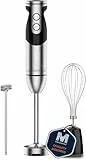 Megawise Hochleistungs-Stabmixer – 400 W maximale Leistung mit vielseitigen 3-in-1-Aufsätzen (Mixstab, Schneebesen, Zerkleinerer), einstellbarer Geschwindigkeit und einfacher Wartung (Schwarz)