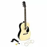 Martin Smith Akustikgitarre-Kit mit Gitarrensaiten-Gitarre Plektren Gitarrengurt natürlicher