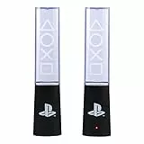 PlayStation Flüssigkeits-Tanzlichter - Offiziell lizenziert, zwei schallreaktive Springbrunnen, Stimmungsbeleuchtung für Gaming-Raum oder Schreibtischzubehör, Geschenk für Gamer, betrieben mit USB
