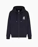 Armani Exchange Herren Icon Project, Emboidered Logo, Full Zip Kapuzenpullover, Deep Navy, XL