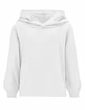 Weardear Mädchen Hoodie Kurz Kinder Kapuzenpullover Langarm Herbst Pullover Freizeit Mode Einfarbige Sweatshirt für Mädchen 9-10 Jahre Weiß