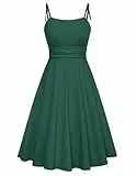Belle Poque Kleider Damen Grünes Kleid für Frauen Casual Sommer Herbst Kleider Cocktail Tea Party Kleid Grün L