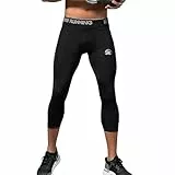 MEETWEE Kompressionshose Herren, 3/4 Laufhosen Sport Leggings Atmungsaktiv Funktionsunterhose Tights Unterhose 3/4-schwarz, XXL
