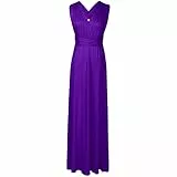 Langes Maxikleid für Damen, schulterfrei, sexy, für Hochzeit, Brautjungfer, Abendkleid, bodenlang, für Abschlussball und Abendveranstaltungen Gr. X-Small, violett