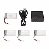 4PCS 3.7 V 2000 mAh Lithium mit 4 in 1 Ladegerät, Tragbarer RC Drohnen UAV Lithium RC Drohnen Zubehör für KY601S H11D H11C RC Quadcopter