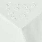 Deconovo Tischdeko Tischdecke Leinenoptik Lotuseffekt Tischwäsche Wasserabweisend Tischtuch Tischdecke 130x130 cm, Weiß, 1 Stück