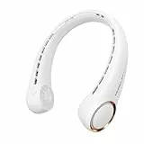 Morelax Tragbarer Hals Ventilator,4000 mAh Batteriebetriebener Tragbarer Persönlicher Ventilator,USB Nackenventilator mit 360° Luftstrom,Neck Fan für Reisen, Sport, Innen, Außen