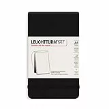 LEUCHTTURM1917 364411 Notizblock Pocket (A6), Hardcover, 94 nummerierte Seiten, dotted, Schwarz