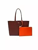 Lacoste Damen Henkeltasche SHOPPING BAG, Handtasche,Griff-Tasche,DUNKELROT/ORANGE (M49),Einheitsgröße (One Size)