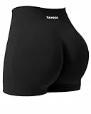 TAYOEA Sport Shorts Damen Scrunch Butt Lifting Gym Kurze Sporthose Push Up Booty Workout Kurze Leggings Seamless Radlerhose Damen für Yoga Fitness Schwarz,M