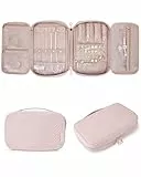 BAGSMART Damen Reisen schmuck aufbewahrung schmuck-organisator-Beutel für Halskette, Ohrringe, Ringe, Armband einheitsgröße Soft Rosa