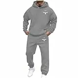 Generisch Jogginganzug Herren 2 Teiler Trainingsanzug Sportanzug - Freizeitanzug Freizeit Tracksuit Langarm Sport Hausanzug Streatwear Hoodie und Jogginghose Fitness Gym Sportkleidung