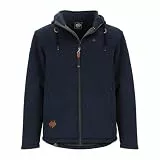 Dry Fashion Herren Wollfleece-Jacke Helgoland mit Kapuze - Windabweisende Fleecejacke in sportiver Form in Navy Melange Größe M