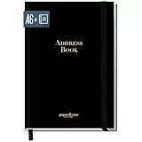 paper&you® Adressbuch A6+ mit Register A-Z und 120 g/m² Premium-Papier 'Black Edition' Buch für Kontakte, Geburtstage & Passwörter - nachhaltig & klimafreundlich