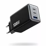USB C Ladegerät 130W, 3-Port PD QC Schnellladegerät GaN III Netzteil PPS 45W, 65W Laptop Ladegerät Kompatibel mit MacBook Pro/Air, iPad, Dell XPS, iPad Pro, iPhone 17/16/15, Galaxy S25, SteamDeck,usw