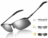 Myiaur Polarisiert Sonnenbrille Selbsttönende Herren Fahrradbrille UV400 Schutz for Autofahrbrille mit Photochromen Gläsern