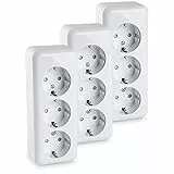 HEITECH Aufputz Schutzkontakt Steckdose 3fach - Neues Modell - 3x Wandsteckdose für Innenbereich 250 VAC 16A IP20 - Schuko Steckdose innen Aufputzsteckdose Schutzkontaktsteckdose