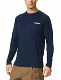 baleaf UV Shirt Herren Wasser UV-Schutz UPF 50+ Rashguard Sonnenschutz Langarm Shirt DunkelblauL