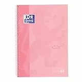 Oxford A4 European Book 1, kariert, 160 Seiten mit farbigen Rändern, Touch Hardcover, mit Whiteboard, pastell rosa