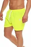 Gennadi Hoppe Herren Badeshorts Männer Badehose Jungen Schwimmhose Schwimmshorts Boardshorts Bademode Swimming Wasser Shorts sportlich leicht lässig klassisch modern stylisch kurz neon gelb XL H6521