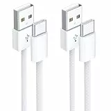 USB C Kabel 1M 2Pack Ladekabel USB C Schnellladekabel Nylon USB A auf USB C Ladekabel Typ C für iPhone 17 16 15 Pro Max, Samsung Galaxy S24 S23 S22 S21 S20 Note 10, Huawei P60, Google Pixel, Xperia XZ