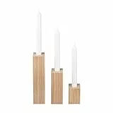 blomus Kerzenhalter 3er Set DREVA | Farbe Oak | 7/14/21H cm | Kerzenständer aus hochwertigem FSC Eichenholz | exkl. Kerzen