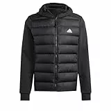 adidas Herren Essentials Hybrid Down Hooded Jacket, Black, S
