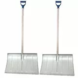 pokm toolsmarket - 2X Schneeschaufel aus Metall, Schneeschieber mit Holzstiel & D-Griff, Schneeräumer ca. 130cm