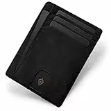 AKIELO Kartenetui mit RFID Schutz und Geschenkbox – Minimalistisch Herren Geldbörse – Ultradünne Wallet (Bravo - Schwarze Ausgabe)