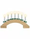 Romadedi Schwibbogen Weihnachten LED Modern: Mini Weihnachts Schwippbogen Holz Batteriebetrieben mit 7 Kerzen - Lichterbogen für Innen Weihnachtsdeko Fensterbank Winter