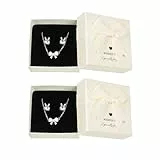 Qaziuy 2 Stück 7.5 x 7.5 x 3.5cm Klein Schmuck Geschenkbox，Ohrringe Geschenkbox Halskette Geschenkschachtel mit Deckel,Kraftpapier Geschenkboxen für Schmuck Verpackung