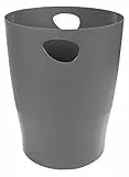 Exacompta 45307D ECOBIN Papierkorb 15 Liter mit Griffen. Eleganter und robuster Papierkorb und Mülleimer im modernen Design mausgrau
