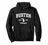 Burton Michigan MI Athletisches Sportdesign im Vintage-Stil Pullover Hoodie