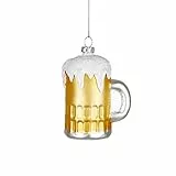 BUTLERS Hang ON Bierglas-Anhänger 10 cm Klarglas | lustige Christbaumkugel | origineller Baumschmuck | Deko für den Weihnachtsbaum und Adventszeit