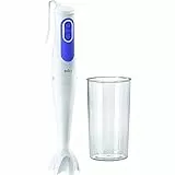 Braun MultiQuick 3 MQ 3000 Smoothie+ Stabmixer – Pürierstab mit 2 Geschwindigkeiten, PowerBell Plus und SplashControl-Technologie, 700 Watt, inkl. 600 ml Mix- & Messbecher, blau/weiß